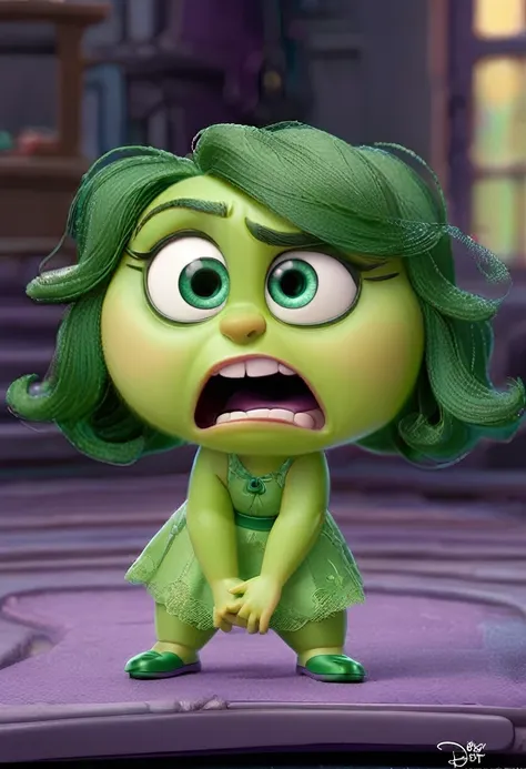 disgust inside out, green skin, big legs, culona