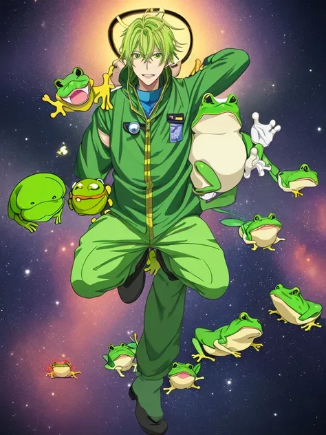 male　宇宙人のmale　The face is yellow-green　Frog type　Anime Images　太ったmale
