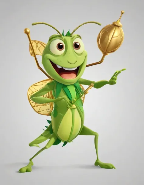 Anthropomorphic, Dancing grasshoppers in the style of Disney animation, flat ass, vectorised, 8K resolution, master part, and super detailed.crie um enxame de gafanhotos numerous; On the head of the locusts a crown of gold; grasshopper with a man&#39;s fac...