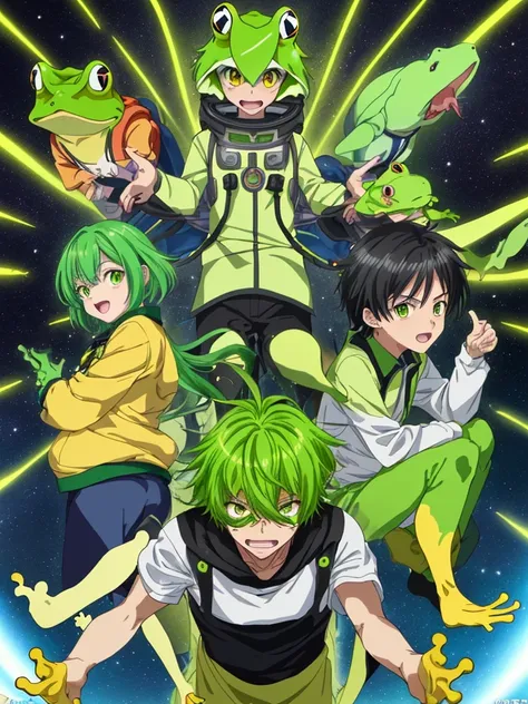 male　宇宙人のmale　The face is yellow-green　Frog type　Anime Images　デブmale