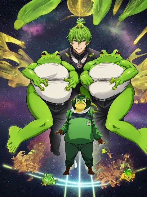 male　宇宙人のmale　The face is yellow-green　Frog type　Anime Images　デブmale　Large people　1 person