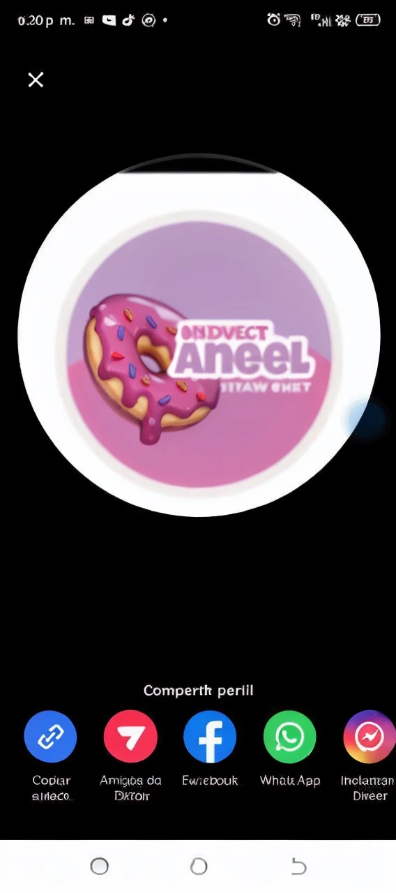 A donut with strawberry and a logo that says my sweet angel 