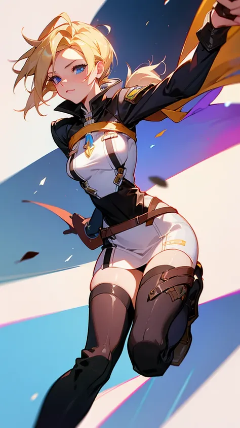 Overwatch mercy, Mercy witch, Leather Clothes, socks, medium breasts, blue eyes, Blonde, Collect, witch clothes, 