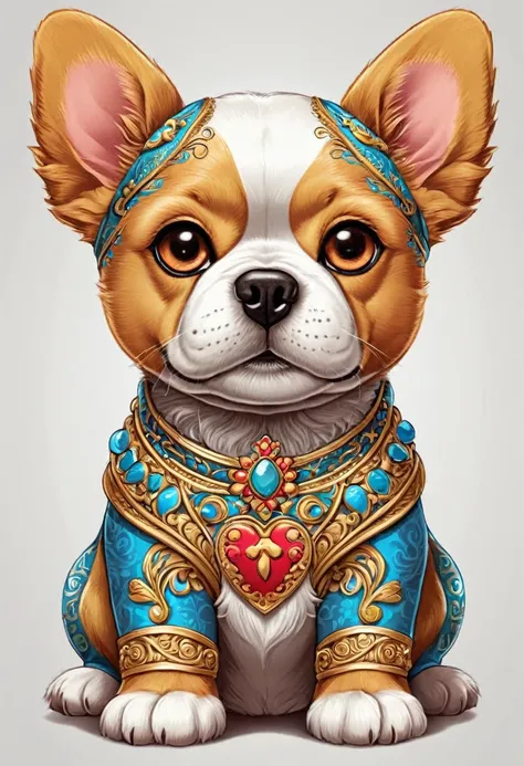  vectorial art para uma camiseta com  uma ilustração colorida de um Russian toy dog , At the center, high détail, vectorial art
(artwork, best quality, proffesional, perfect composition, very aesthetic, absurdrez, super verbose, Intricate details:1.3)