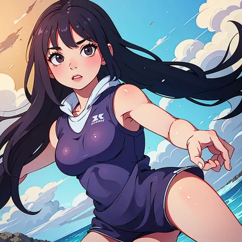 (8k, premium, Masterpiece: 1.2),
(realist, Fotorrealist: 1.2),
A beautiful Thai woman with big breasts,
narrow waist, and thin thighs,
Wear a tight-fitting beach volleyball uniform..

detail:
(ultra detailed: 1.3),
16 years old,
its length, Dark hair flows...