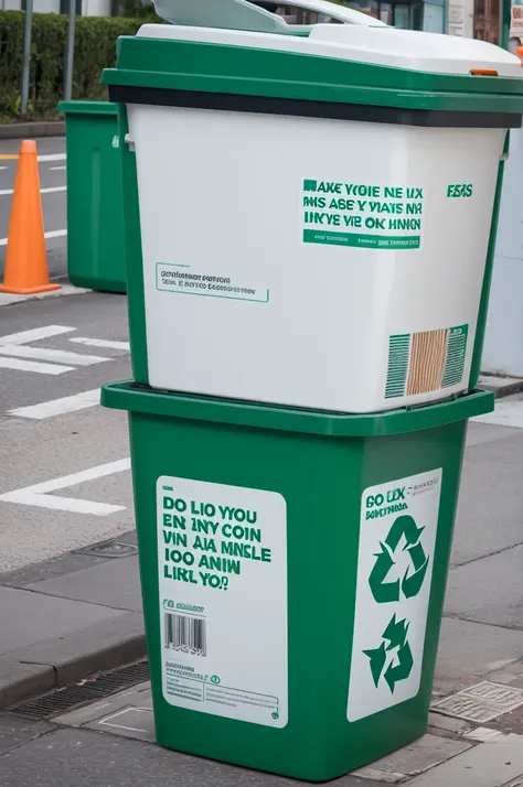 Make an image about recycling bins with fess "Lixo é no lixo. E não em qualquer um! Separar o lixo é muito importante." Please