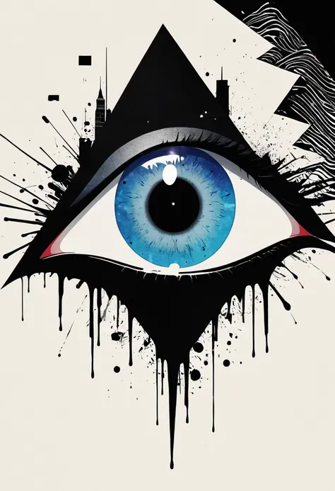 ink，Eye,Deconstruction，Eye Building，Minimalism，geometry，Sense of space，graphic design，Vector，poster design