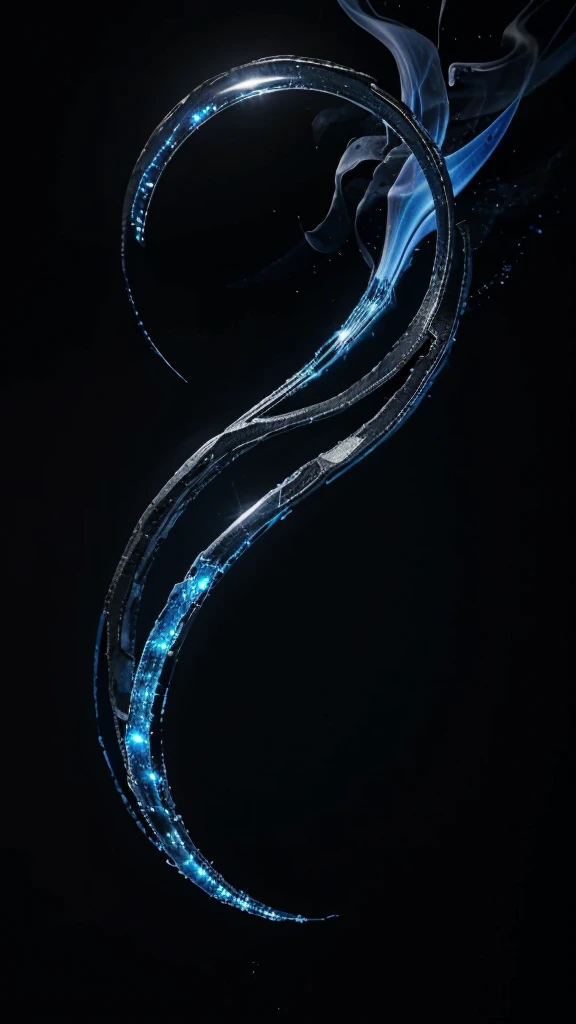 Create a dark background with the infinity symbol formed by a blue-blue fire.