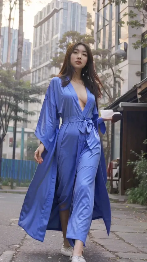 (1 girl) ,arafed asian woman in a blue robe posing in a forest, gorgeous chinese model, ethereal beauty, full body xianxia, tall thin beautiful goddess, korean girl, korean woman, beautiful asian girl, wearing simple robes, beautiful south korean woman, ja...