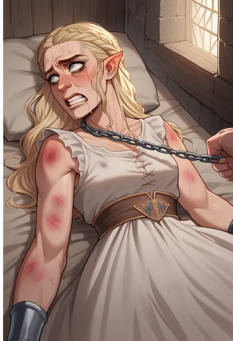 Buying a slave named Daenerys Targaryen, game of thrones, GOT, House of the Dragon, HOTD, medieval bedding, unclad, (((rough, primal, breeding, breeds, brutal, possessive, abuse, beaten))), ((She is bred))), bought from a bazaar filled with slave girls