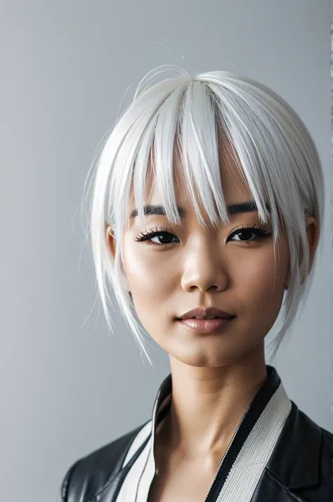 Asian with platinum white hair