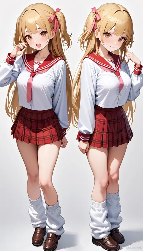 Sailor short shirt with a wide open collar, Full body standing portrait, (Masterpiece, Super realistic, Super details, Super Highest Quality, Super Highest Quality), super cute and beautiful girl, You are male professional photographer, Japanese gal, For d...