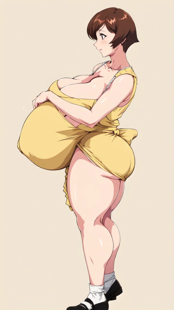 masterpiece, highest quality, High resolution, One girl, solo, sexual intercourse, Pornographic images, short hair, etsukoto, brown Eyes, fine grain, fine grain, (((Thick thighs, Plump thighs, Voluptuous thighs, Thighs alone are enough))), Huge and ample b...