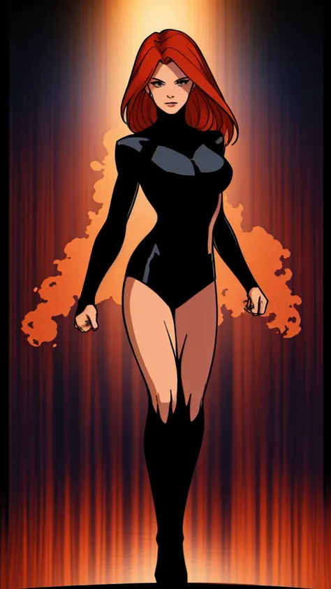 ((full body photo, standing, feet on the ground))rogue, young female, x-men, (((full body visible) )), looking at viewer, portra...