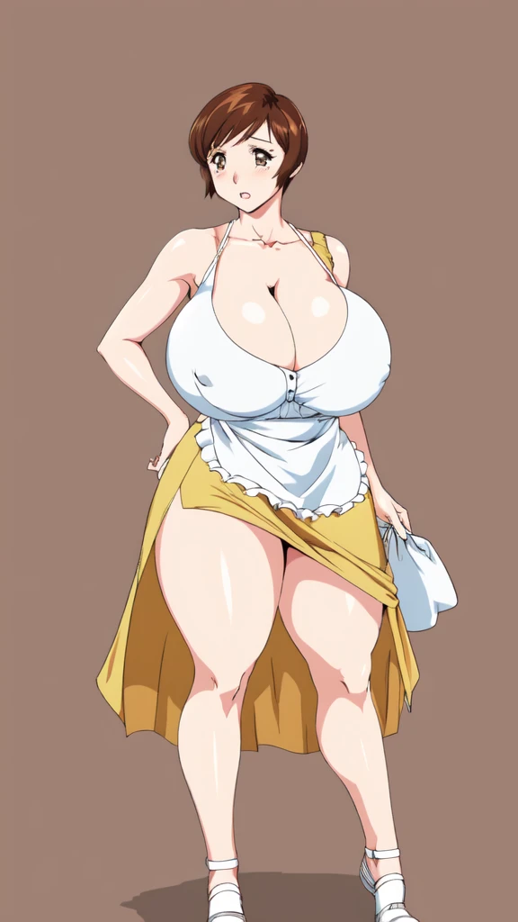 masterpiece, highest quality, High resolution, One girl, solo, sexual intercourse, Pornographic images, short hair, etsukoto, brown Eyes, fine grain, fine grain, (((Thick thighs, Plump thighs, Voluptuous thighs, Thighs alone are enough))), Huge and ample b...