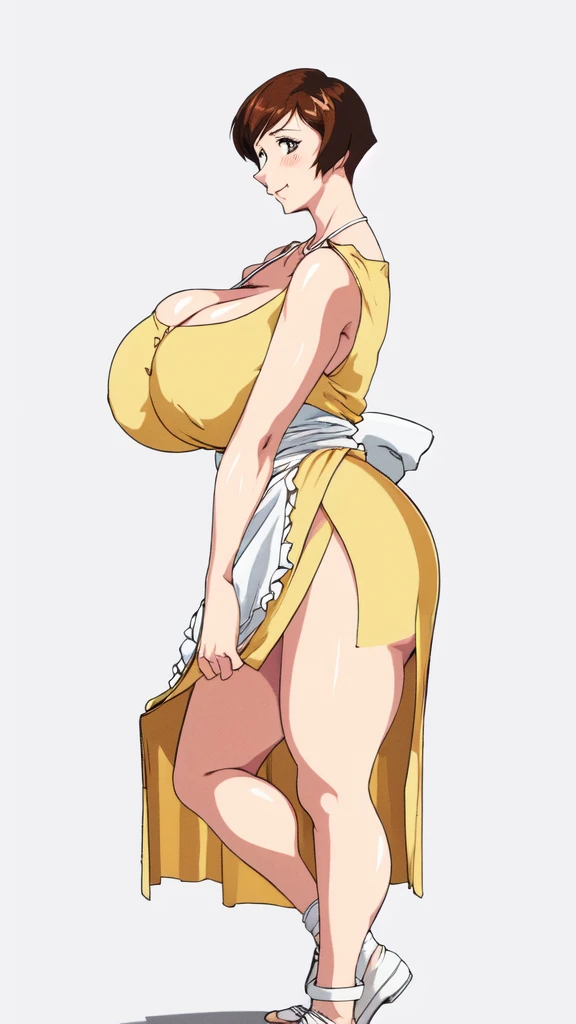 masterpiece, highest quality, High resolution, One girl, solo, sexual intercourse, Pornographic images, short hair, etsukoto, brown Eyes, fine grain, fine grain, (((Thick thighs, Plump thighs, Voluptuous thighs, Thighs alone are enough))), ((Huge and ample...