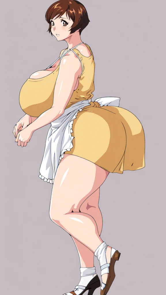 masterpiece, highest quality, High resolution, One girl, solo, sexual intercourse, Pornographic images, short hair, etsukoto, brown Eyes, fine grain, fine grain, (((Thick thighs, Plump thighs, Voluptuous thighs, Thighs alone are enough))), Huge and ample b...