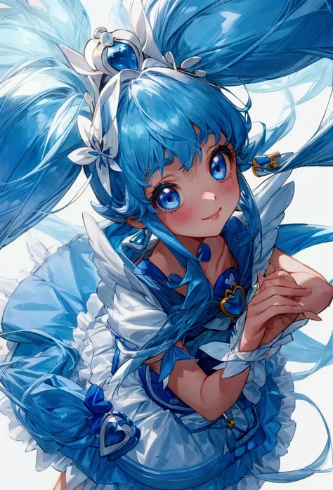 1girl, add_detail:1, add_detail:0, add_detail:0.5,cure  princess,blue hair,1 girl,twintails,blue eyes, smile, looking at viewer,...