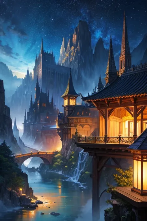 Highest quality、Landscape painting、Night view、Fantasy