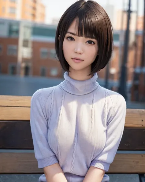 pureerosface_v1:0.3, best quality, photorealistic, 8k, high res, full color, 1girl, woman, 20 years old woman, (skindentation), (portrait:0.6), trees, park bench, daylight, ((park background:1.52)), full color, ((necksweater:1.68)), looking at viewer:1.8, ...