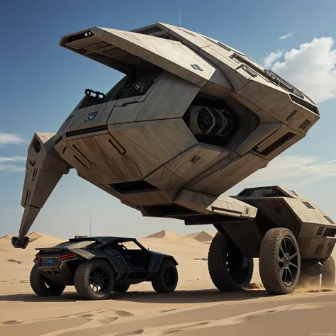 Create a futuristic vehicle like dune,star wars