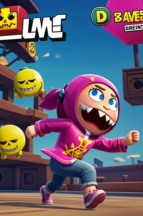 Lola from the video game brawl stars running