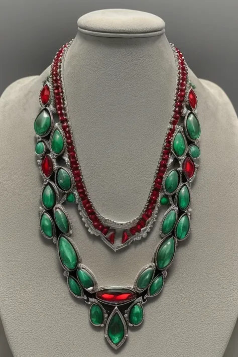 Silver wonderful jewelry great quality masterpiece, more ostentatious, great color green red