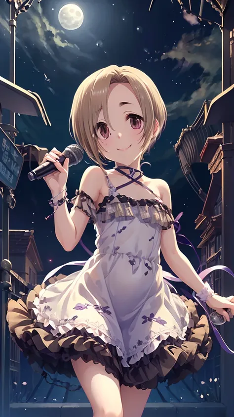 masterpiece, highest quality, high resolution, very detailed,(((koume shirasaka))), (((naked)))、(((holding a microphone。)))、(((s...