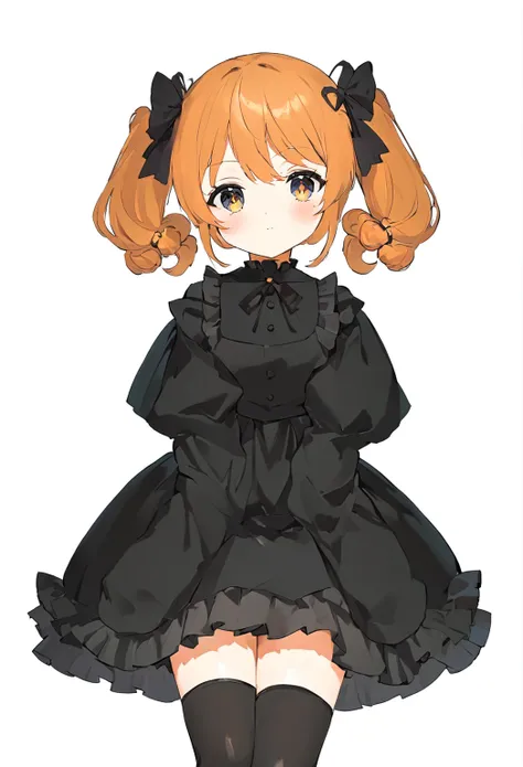 黒いリボンと黒いストッキングをつけたAnime girl in a black dress, , , Cute anime waifu in a nice dress, Anime girl in a black dress, Little Lolita Girl, , Cute Anime Girl, Cute girl anime visuals, portrait of Cute Anime Girl, Anime Moe Art Style, Twin tails, April Rendering