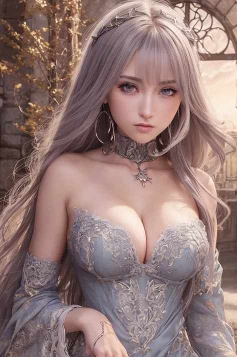 (anime, fantasy), (detailed CG unity 8k wallpaper, masterpiece, best quality, ultra-detailed, HDR:1.2), vibrant colors, intricate, high FXAA, 1woman, beautiful detailed eyes, beautiful detailed lips, extremely detailed face and eyes, long eyelashes, mediev...