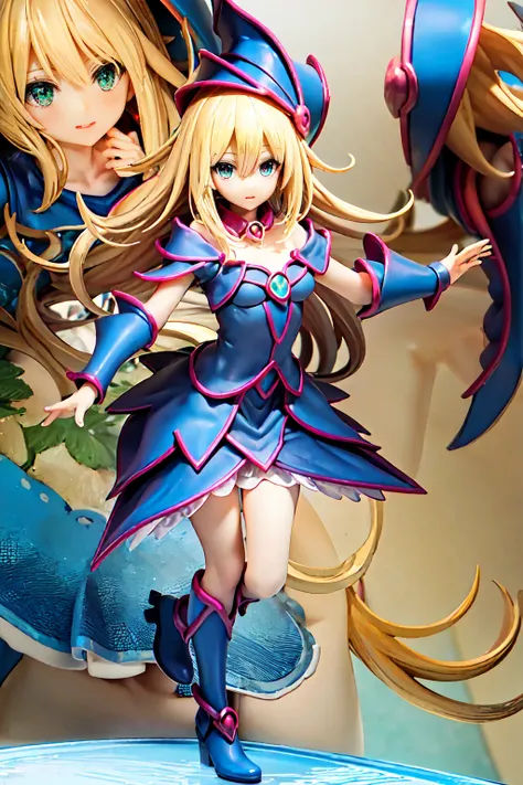 dark magician girl, Super detailed, Very detailed, masterpiece, 最high quality, 最high quality, Absurd, High resolution, Black Magician Girl, (One girl:1.2), alone, Detailed face, Dynamic pose, Hair flow, (whole body:1.1), Blonde, Long Hair, View your viewer...