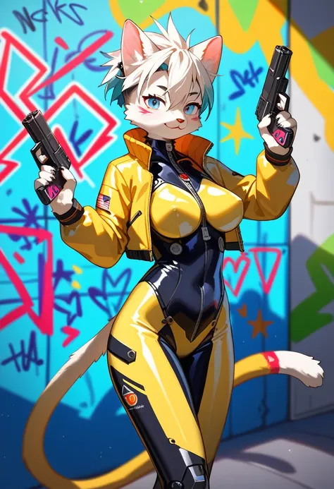 animation, Highest quality, Highest quality, High quality illustrations, masterpiece, Ultra-high resolution, Detailed Background, cyber cafe, Graffiti art on the wall, Absurd, Perfect Anatomy, performance, Good lighting, Shadows in the movies(kemono, Furry...