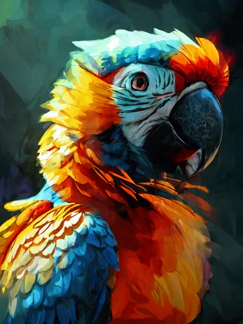 smiling macaw on ball