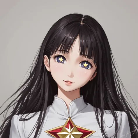 masterpiece, ultra detailed, 8K,  (Cute a girl:1.5), 
(masterpiece:1.3), anime visual,black-colored middle part long hair,dark blue eyes, (tilt head:1.3), extremely delicate face, soft clean focus, realistic lighting and shading, (an extremely delicate and...