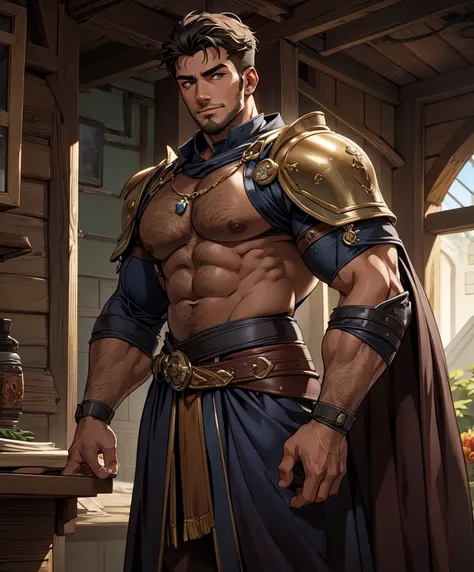 (((single character image.))) (((1boy))) (((dressed in medieval fantasy attire.)))  (((generate a darkly handsome male character...