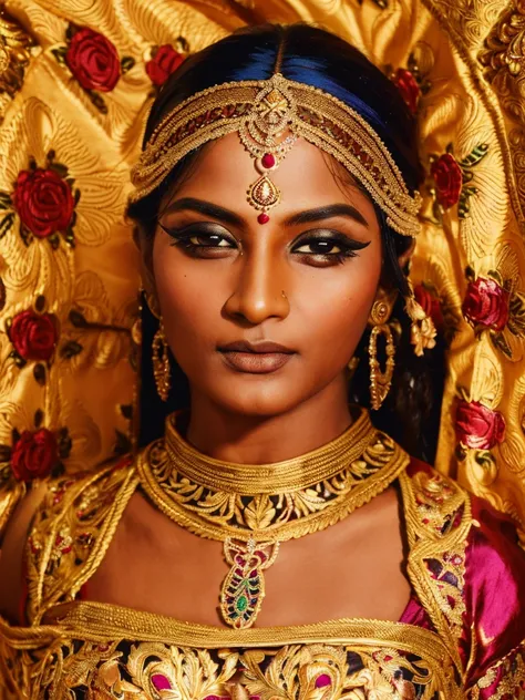 pooja hedge, beautiful detailed eyes, beautiful detailed lips, extremely detailed face and eyes, long eyelashes, indian woman, t...