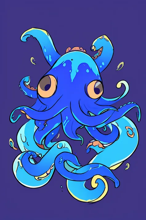 a white octopus with a blue and purple background, ctHulHu squid, alien squid, leviathan cthulhu squid, squid attack, very angry squid, Cthulu, portrait of a squid wizard, Tentacles in the universe, vivid tentacles, mix of creatures with tentacles, cyborg ...