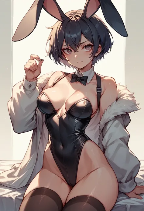 girl,Bunny girl,Short Hair,black