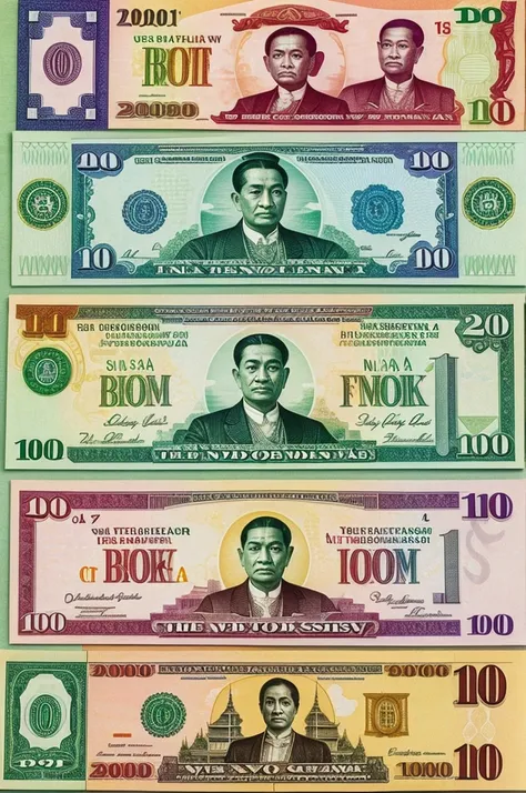 Create the Thai commertive banknote of the thai dessert city.