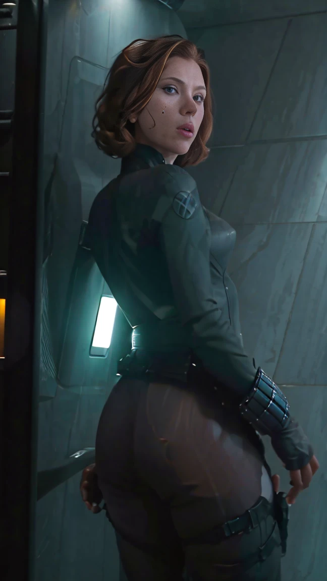 ((Best quality)), ((masterpiece)), ((Scarlett Johansson)) (detailed), perfect face, perfect body, playful 30 year old woman, wants to go to the toilet,sensual pose, urinates in his pants. inside a spaceship, wearing highly detailed futuristic sexy armor, H...