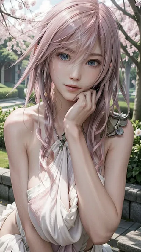 (masterpiece, highest quality:1.3)
lightning ff13, 1 girl, alone, long hair, pink hair、completely naked、all nude、sweat all over ...