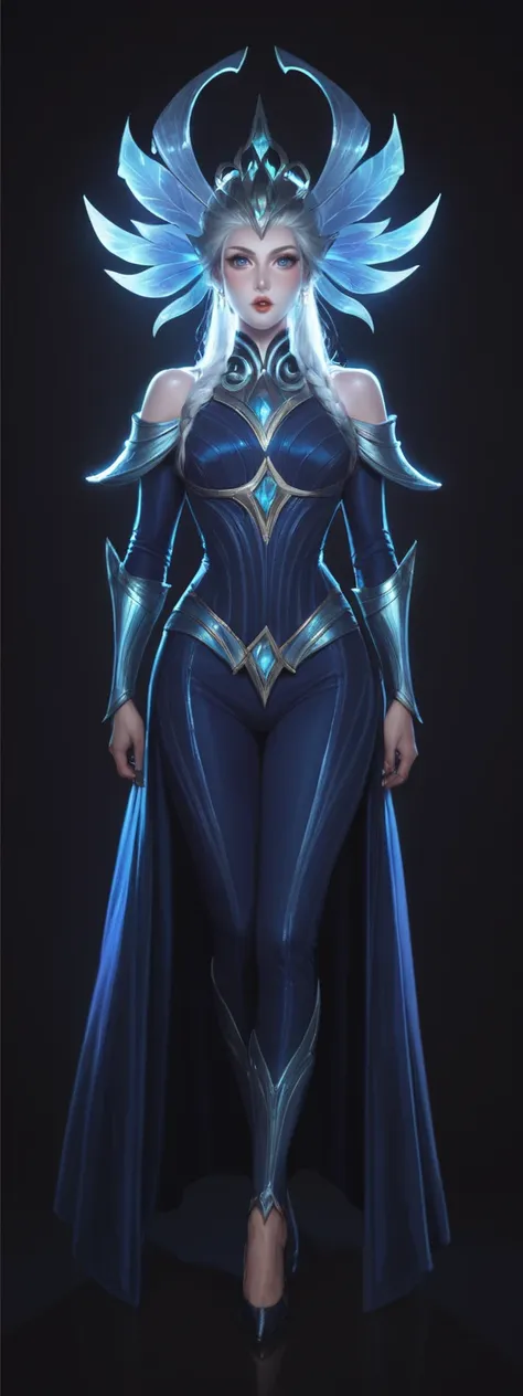 realistic, score_9, score_8_up, score_7_up, score_6_up, 
1girl, solo, from front, full body, lissandra \(league of legends\),  b...