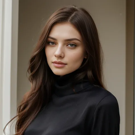 Arafed woman with long hair and turtleneck top., Anastasia Ovchinnikova, pale skin persian girl, Yelena Belova, extremely beautiful face, olga buzova, beautiful and attractive face, Perfect face ), Alina Ivánchenko, Anna Nikonova aka Newmilky, wonderful da...