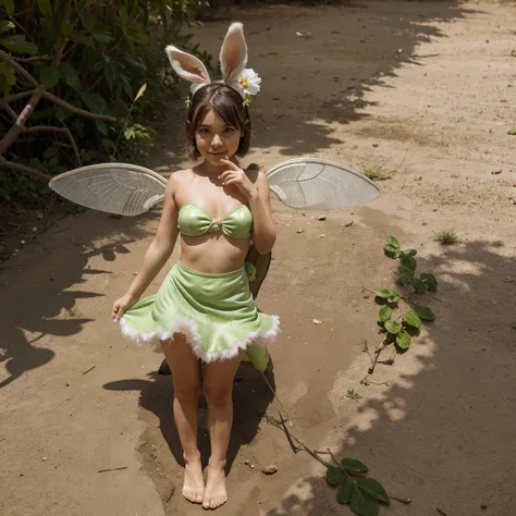 Create image of rabbit with tinkerbell wings