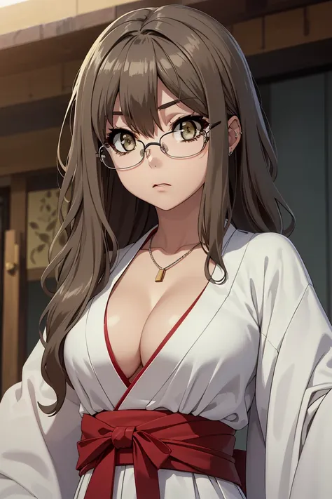 riofutaba, rio futaba, black-framed eyewear, (brown eyes:1.7), glasses, (grey hair:1.2), hair between eyes, over-rim eyewear, se...