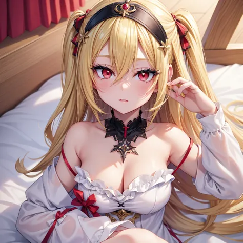 beautiful blonde girl with red eyes, , criar imagem fiel ao prompt fonte do anime sono bisque doll marine kitagawa ((i&#39;m bis...