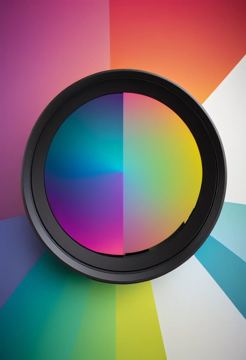 Color Aperture，Minimalist solid color background，Color changes with the center of the circle