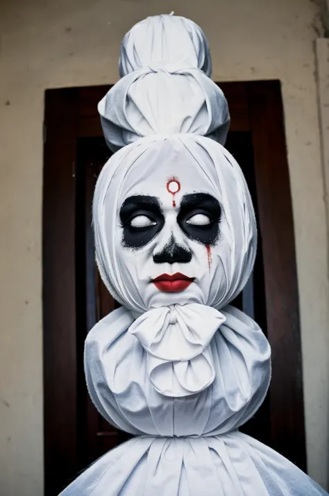 ((best quality)), ((masterpiece)), (detailed), pocong. veilled