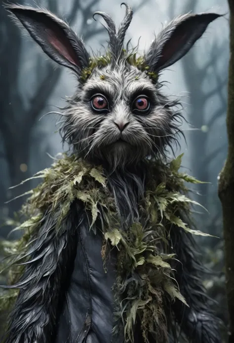 full body shot,flightless short rabbit fairy,cinematic,subdued colors,technicolor,natural skin texture,ultra realistic,super detailed,ultra fine,high contrast,masterpiece,realistic,super detailed,mother-of-pearl leather,Quentin Blake Style Photography, wlo...