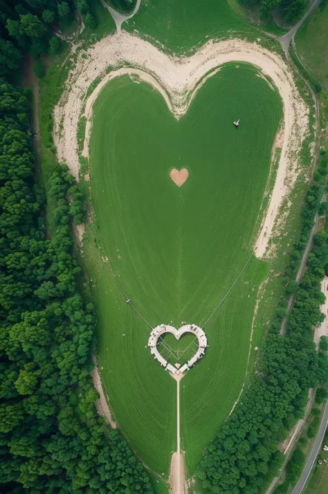 A beautiful drone show making a heart 